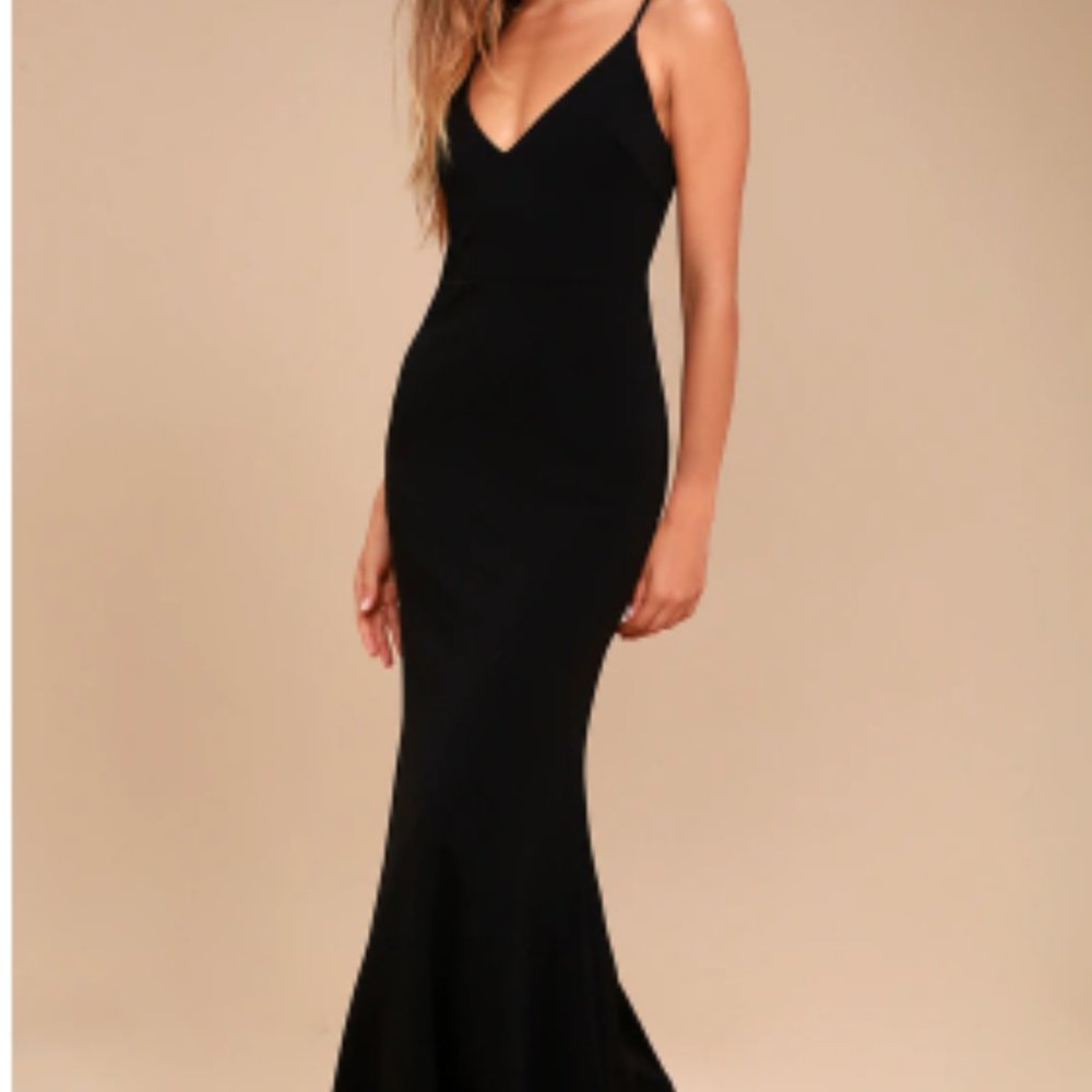 Black Floor Length Dress - Lulu's
